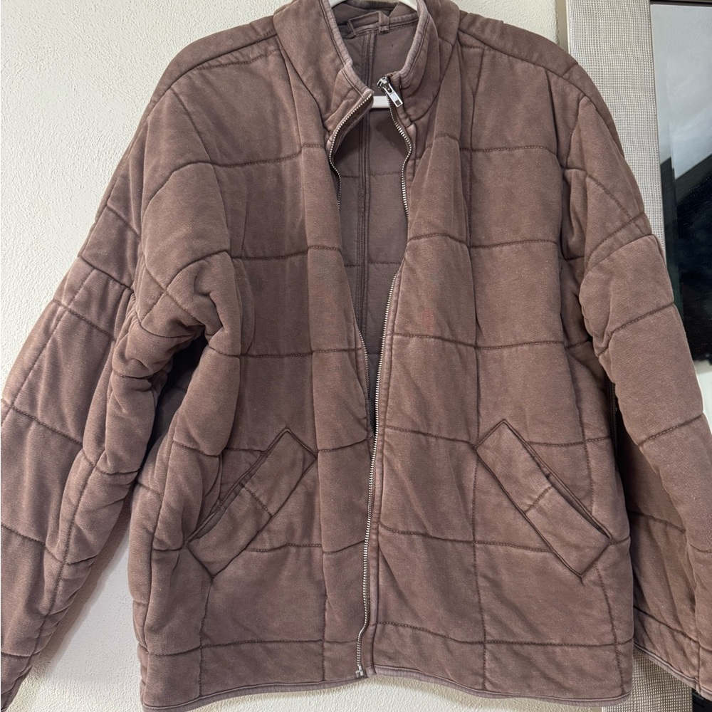 Forever 21 Brown Quilted Puffer Jacket